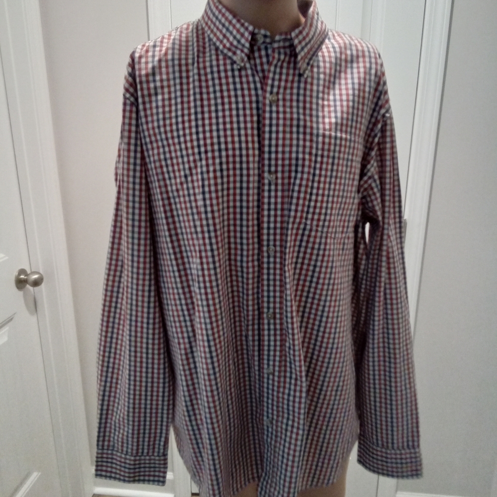 Lee Regular Fit Stretch Sz XL Multicolor Checkered Button Down Shirt